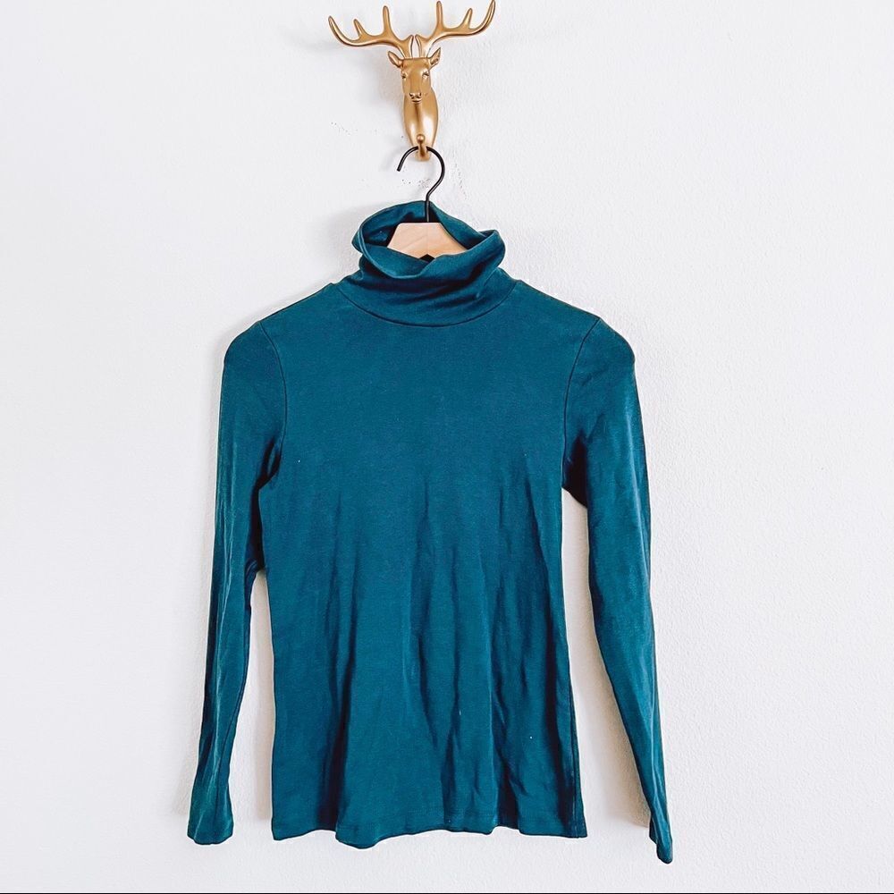 CYNTHIA Rowley Women's Teal Mock Neck Sweater Top Size XS